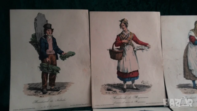 19 век Комплект от 12 гравюри от „Виковете на Париж“ от Карл Верне, снимка 5 - Антикварни и старинни предмети - 51263360