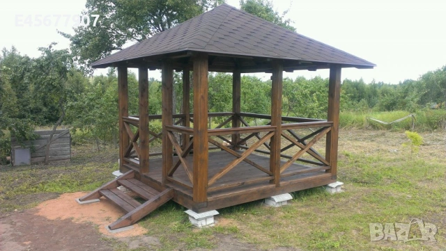 Дървени беседки, масивни перголи, навеси, барбекюта, козирки, мебели от естествена дървесина, снимка 4 - Градински мебели, декорация  - 53956248