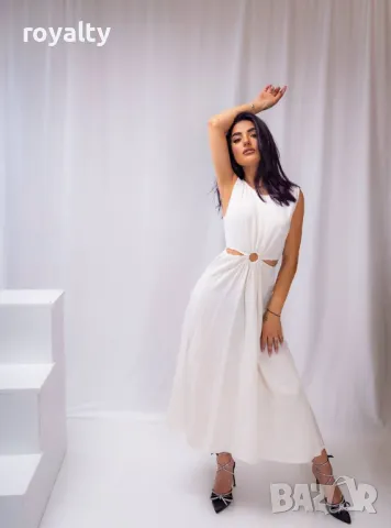 Стилна бяла дамска рокля 