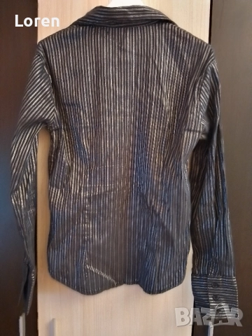 *Poriento*Дамска риза черна със сребристи раета, снимка 7 - Ризи - 52580352