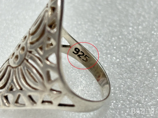 Дамски Сребърен Пръстен (проба 925)- 5,93 грама, снимка 8 - Пръстени - 52549788