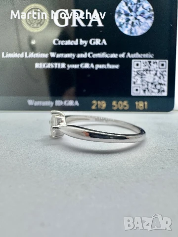 Сребърен пръстен с мойсанит (Диамант) 0.4 карата, снимка 7 - Пръстени - 50813877