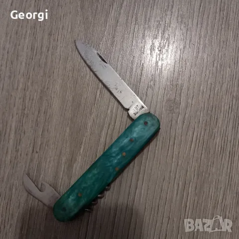 джобни ножове металният е полски Gerlach зеленият български, снимка 4 - Колекции - 49612523