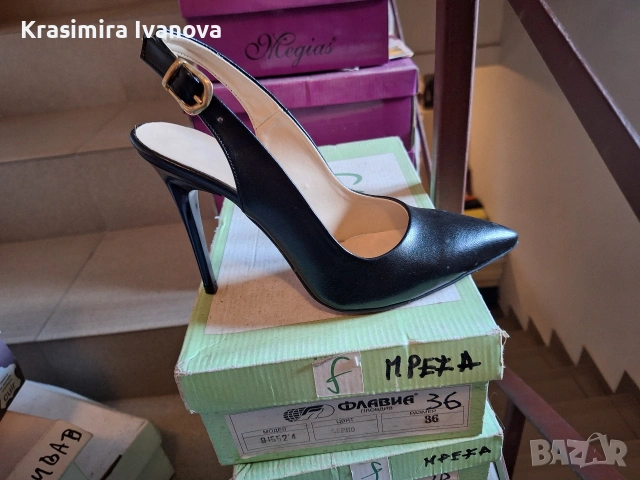нови обувки Мегияс еко кожа отворена пета , снимка 2 - Дамски обувки на ток - 54209353