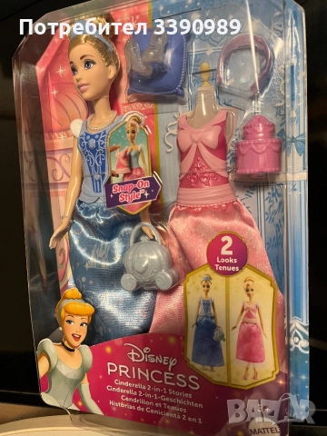 Кукла Пепеляшка 2 в 1 Disney princess с две рокли и аксесоари , снимка 13 - Кукли - 51943116