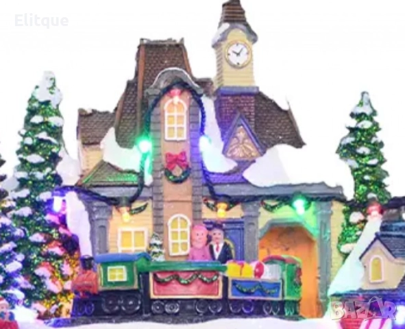 Празнична коледна сцена с LED осветление – Ръчно изработена декорация, снимка 3 - Друга електроника - 52832188