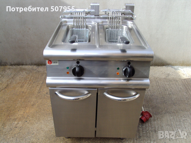 Професионален, италиански, електрически, двоен фритюрник на база BARON, снимка 12 - Обзавеждане на кухня - 44975917