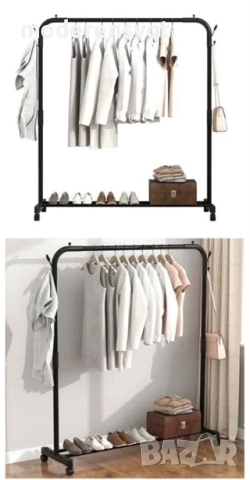 Щендер стойка за закачалка за дрехи и обувки стомана, снимка 2 - Етажерки - 52583808
