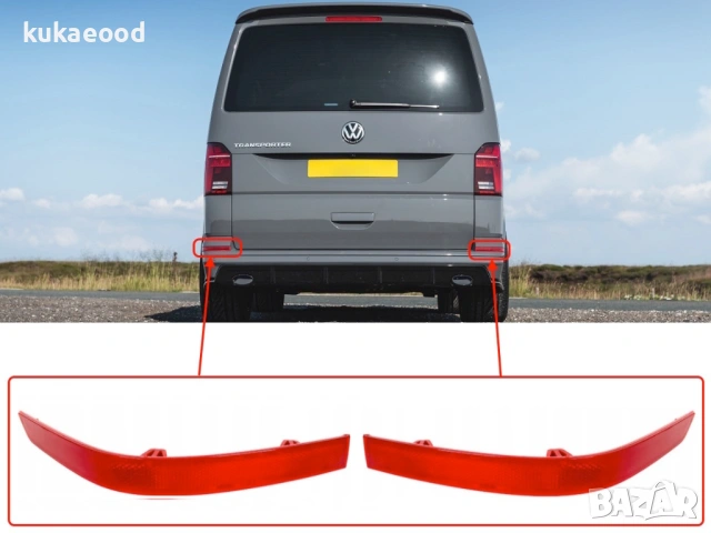 Рефлектор за задна броня на VW Transporter T6, снимка 3 - Части - 54107216