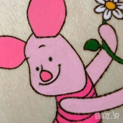 Прасчо - Ръчна пирография - Disney - Winnie the Pooh - Piglet , снимка 2 - Картини - 54038764