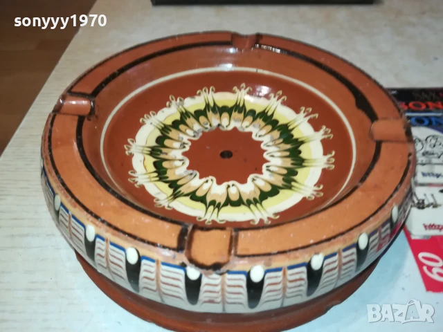 ГОЛЯМ ПЕПЕЛНИК-КЕРАМИКА 18Х5СМ 0208252023LCHERY, снимка 3 - Антикварни и старинни предмети - 51230317