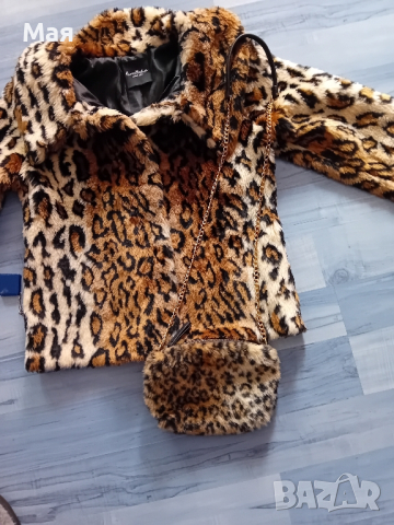 Тигрово, дамско палто и чанта, снимка 3 - Якета - 45045945