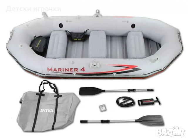 Надуваема лодка Intex Mariner 4, 297 x 127 см, 4 места, комплект с помпа, снимка 3 - Водни спортове - 49981859