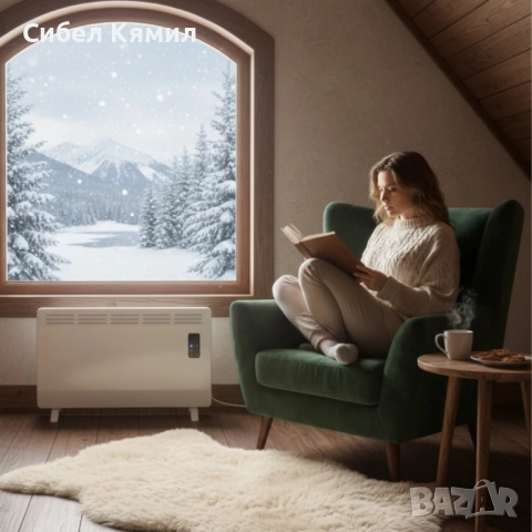 Конвектор Voltz OV51974D – 2400W, Wi-Fi управление, LED дисплей и таймер, снимка 2 - Отоплителни печки - 51836332