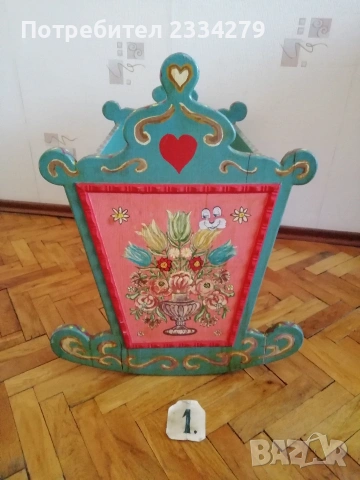 Стари дървени люлка-легло, люлеещ кон и атрибут за обучение, дървени рисувани. , снимка 6 - Антикварни и старинни предмети - 53865268