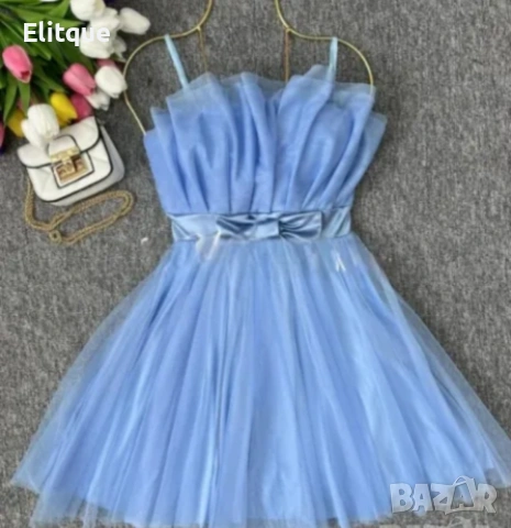 Къса кукленска рокля с панделка 