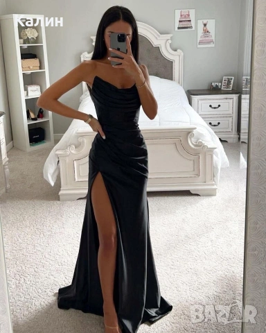 Дълга сатенена рокля - три модела - 37€