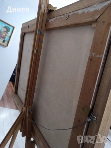 Атмосферна маслена картина "Пейзаж с лодка" (Regehbar '86) - 68x88 см, снимка 6 - Картини - 51967072