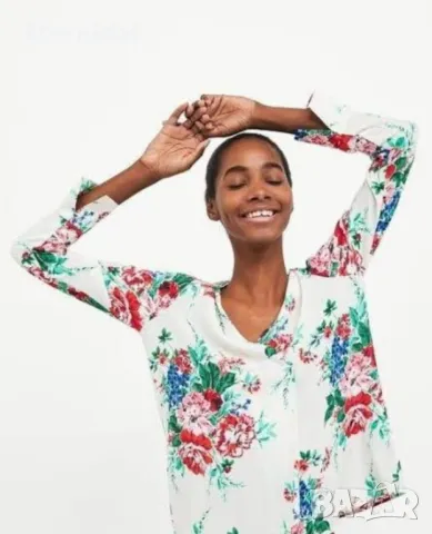 Блуза Zara цветя , снимка 4 - Блузи с дълъг ръкав и пуловери - 49908497
