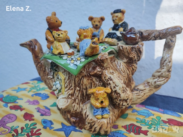 Голям подписан колекционерски чайник Paul Cardew , снимка 2 - Колекции - 52344404