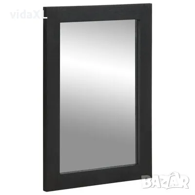 vidaXL Огледало за баня, черно, 50x70x2,5 см, инженерно дърво и месинг（SKU:4017679）, снимка 1 - Огледала - 49190329