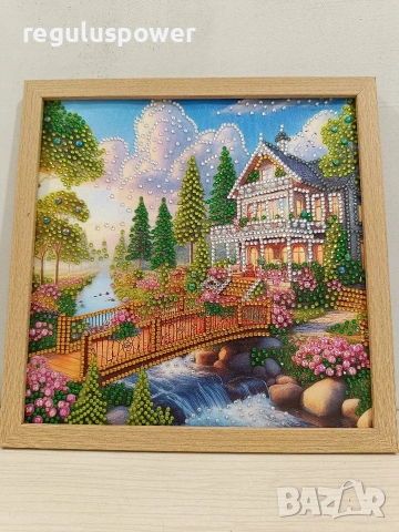 Диамантен гоблен 25 х 25 см. Готов изработен в рамка. , снимка 7 - Гоблени - 53668636