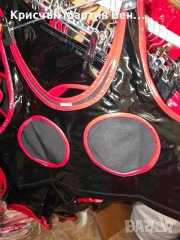 Боди ВИСОКО Блясък черно червен латексов плюш/с.м.л.хл.до 5хл, снимка 11 - Бельо - 48726496