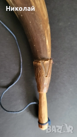 Стара барутница, барутник от Рог , снимка 3 - Антикварни и старинни предмети - 52641825