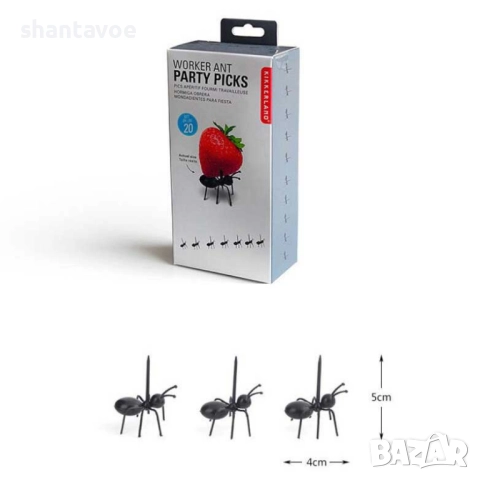Клечки за коктейлни хапки - Мравки - 20 броя, снимка 6 - Аксесоари за кухня - 52918937