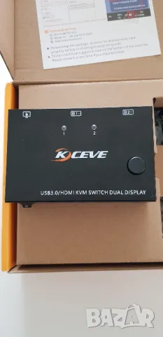 KVM превключвател KC-KVM202AS – HDMI 2.0, Dual Display, USB 3.0, 4K@60Hz, снимка 3 - Кабели и адаптери - 50130083