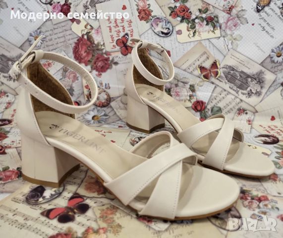 Дамски елегантни сандали в бяло, снимка 2 - Сандали - 45707881