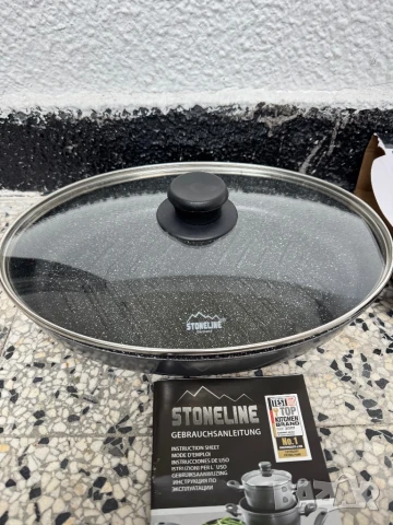Алуминиев Тиган за Стек и Риба с Капак  STONELINE® XXL GERMANY, 2.8Л, Незалепващо Покритие, снимка 3 - Съдове за готвене - 50547592