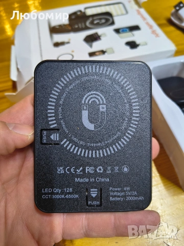 XJ77 Селфи светлина, светлина за телефон с предна и задна щипка, преносима светлина 128LED с 3 , снимка 8 - Чанти, стативи, аксесоари - 53172135