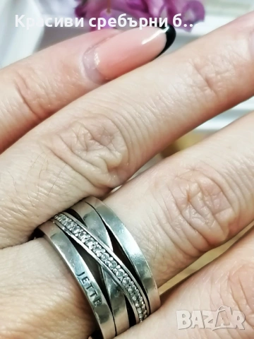 Масивен дизайнерски сребърен пръстен Jette Joop, снимка 4 - Пръстени - 53999693