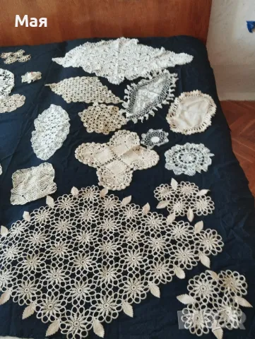 Големи покривки ръчно плетени за маса или легло, снимка 15 - Антикварни и старинни предмети - 50431617