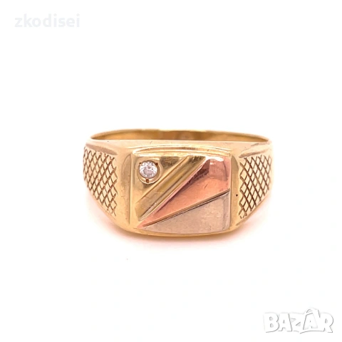 Златен мъжки пръстен 6,22гр. размер:69 14кр. проба:585 модел:38196-5
