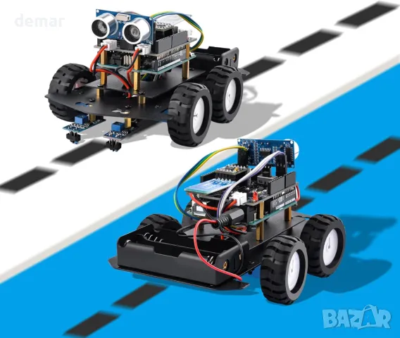 GeeekPi Smart Robot Car Kit Съвместим с Arduino IDE с UNO R3 Board, снимка 3 - Друга електроника - 46993250