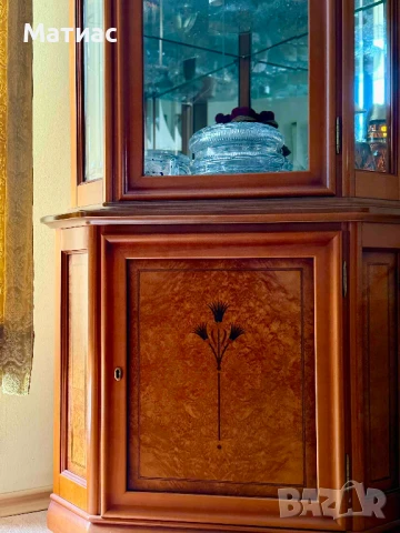 Масивен комплект Бюфет + Витрина + ТВ/Видео Шкаф, снимка 4 - Секции и витрини - 51172807