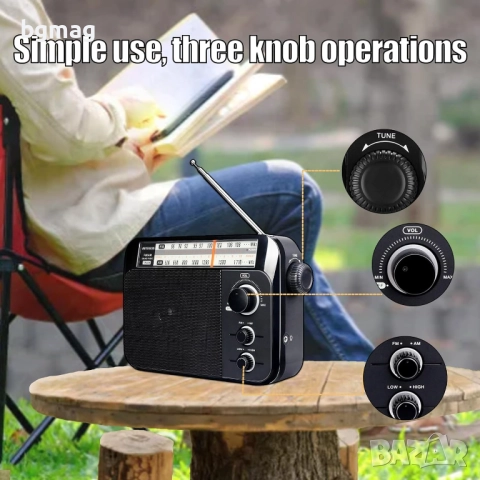 RETEKESS TR604 FM,AM,SW радиоприемник,класически дизайн, снимка 2 - Радиокасетофони, транзистори - 52081232