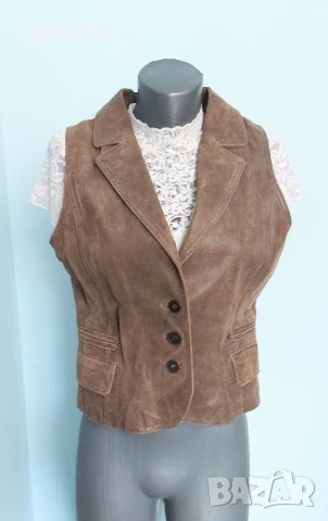 Три различни броя / Марков елек от естествена кожа, един рокерски , снимка 10 - Елеци - 51314004