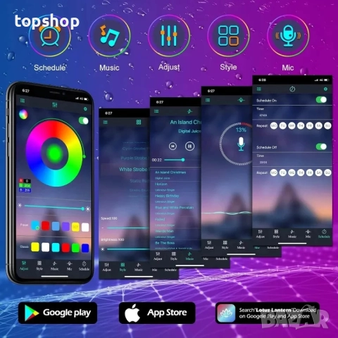 AILBTON 200 фута външни LED ленти, водоустойчиви, IP68 външни LED ленти, водоустойчиви с Bluetooth.., снимка 9 - Лед осветление - 51636497