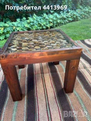 Уникална маса от автентична диканя с кремъци – ръчна изработка, снимка 2 - Маси - 51065807