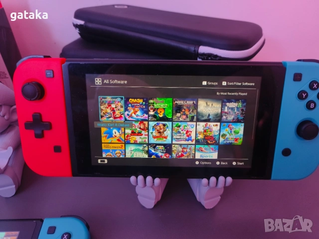 Nintendo Switch с поставен чип, 128GB и 16 игри, снимка 3 - Nintendo конзоли - 53845268