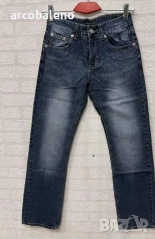 Мъжки дънки в тъмносин цвят с ефектно избелване, снимка 3 - Дънки - 53688459