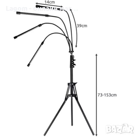 UV лампа с пълен спектър за растеж и цъфтеж Gardlov, изкуствено осветление за растения, снимка 6 - Други - 52550103
