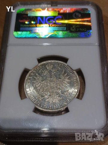 Флорин ,Австрия 1860 A ,NGC MS63, снимка 2 - Нумизматика и бонистика - 51852438