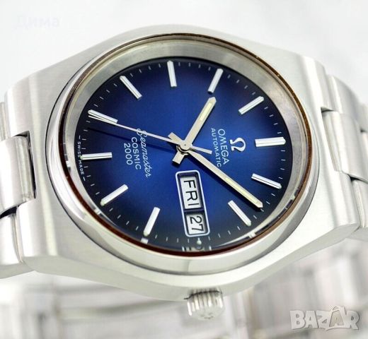 Omega Seamaster Cosmic 2000 Automatic, Тъмно син циферблат, Ден и дата , Ден и дата, Кал. 1022, снимка 4 - Мъжки - 46568642