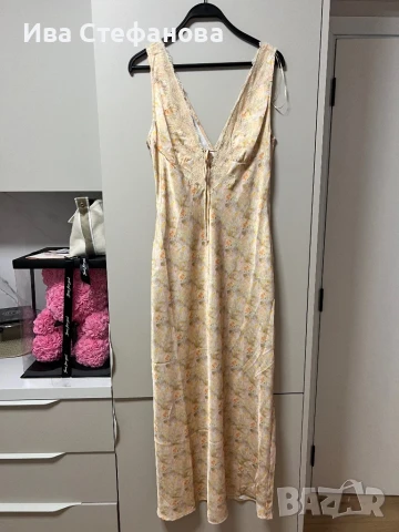 Разкошна нова дълга ежедневно елегантна нежен флорален принт цветя , снимка 3 - Рокли - 47281051