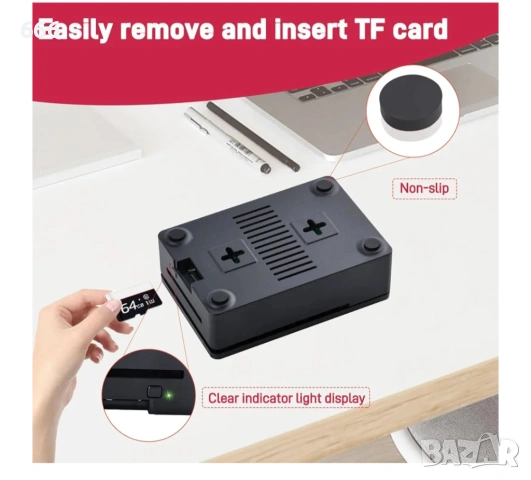 Корпус за Raspberry Pi 5 с Armor Lite V5 радиатор и вентилатор за Raspberry Pi 5 4GB/8GB (черен), снимка 5 - Друга електроника - 53458595