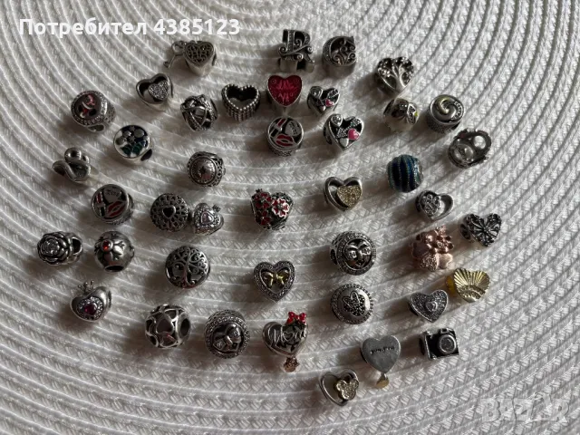 Сребърни талисмани Pandora, снимка 2 - Колиета, медальони, синджири - 49942203